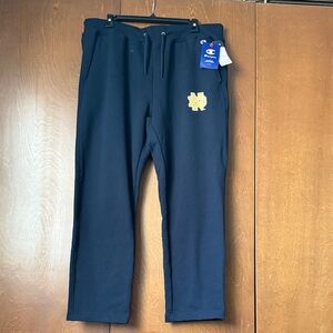 Women’s Champion Notre Dame Navy Blue Sweat Pants with Gold Logo size 2XL NWT